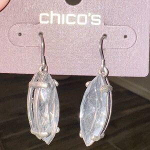 Chico's Silver Clear Dangle Earrings